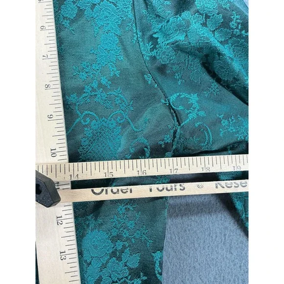 Nah Nah Jacket Womens 8P Green Floral Brocade Button Front Petite Formal - Picture 9 of 10